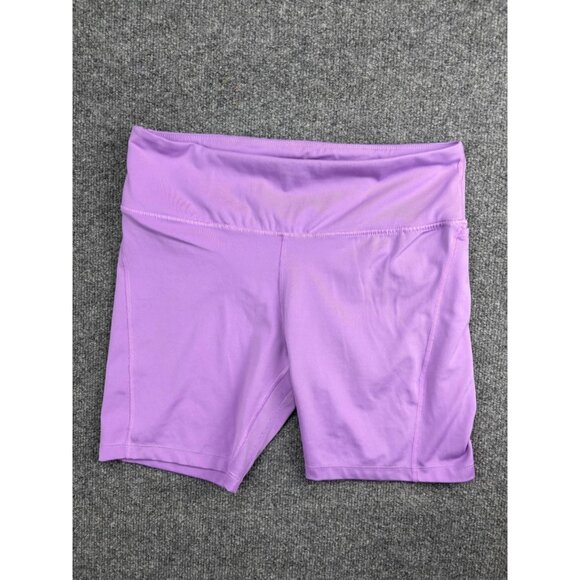Nike Dri-FIT Compression Bike Shorts Womens Large Purple Zip Pocket Running - Picture 1 of 7